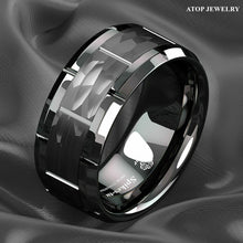Load image into Gallery viewer, Tungsten Rings for Men Wedding Bands for Him Womens Wedding Bands for Her 8mm All Black Brushed - ErikRayo.com
