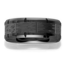 Load image into Gallery viewer, Tungsten Rings for Men Wedding Bands for Him Womens Wedding Bands for Her 8mm Black Pattern Brushed - Jewelry Store by Erik Rayo

