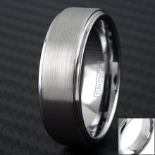Load image into Gallery viewer, Tungsten Rings for Men Wedding Bands for Him Womens Wedding Bands for Her 8mm Brushed Finished Venice - Jewelry Store by Erik Rayo
