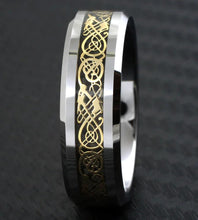 Load image into Gallery viewer, Mens Wedding Band Rings for Men Wedding Rings for Womens / Mens Rings Celtic Gold Dragon Size 8-15 - Jewelry Store by Erik Rayo
