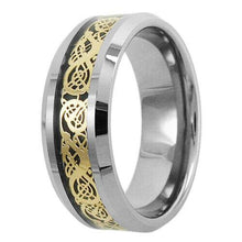 Load image into Gallery viewer, Mens Wedding Band Rings for Men Wedding Rings for Womens / Mens Rings Celtic Gold Dragon Size 8-15 - Jewelry Store by Erik Rayo
