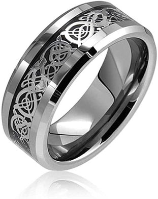 Engagement Rings for Women Mens Wedding Bands for Him and Her Promise / Bridal Mens Womens Rings Celtic Silver Dragon Size 8-15 - Jewelry Store by Erik Rayo