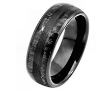 Load image into Gallery viewer, Tungsten Rings for Men Wedding Bands for Him Womens Wedding Bands for Her 8mm Charcoal Wood Inlay - Jewelry Store by Erik Rayo
