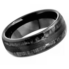Load image into Gallery viewer, Tungsten Rings for Men Wedding Bands for Him Womens Wedding Bands for Her 8mm Charcoal Wood Inlay - Jewelry Store by Erik Rayo
