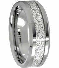 Load image into Gallery viewer, Tungsten Rings for Men Wedding Bands for Him Womens Wedding Bands for Her 8mm Earth&#39;s Metal Center Inlay - Jewelry Store by Erik Rayo
