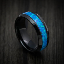 Load image into Gallery viewer, Tungsten Rings for Men Wedding Bands for Him Womens Wedding Bands for Her 8mm Hawaiian Ocean Opal Blue Inlay - Jewelry Store by Erik Rayo
