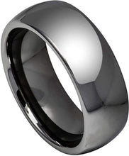 Load image into Gallery viewer, Tungsten Rings for Men Wedding Bands for Him Womens Wedding Bands for Her 8mm High Polished Shiny Dark Gray - ErikRayo.com
