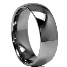 Load image into Gallery viewer, Tungsten Rings for Men Wedding Bands for Him Womens Wedding Bands for Her 8mm High Polished Shiny Dark Gray - Jewelry Store by Erik Rayo
