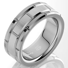 Load image into Gallery viewer, Mens Wedding Band Rings for Men Wedding Rings for Womens / Mens Rings Silver Brick Pattern Size 6-13 - Jewelry Store by Erik Rayo
