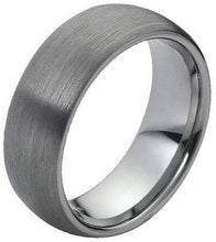 Load image into Gallery viewer, Tungsten Rings for Men Wedding Bands for Him Womens Wedding Bands for Her 8mm Silver Domed Classic Brushed Finish - ErikRayo.com
