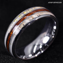 Load image into Gallery viewer, Mens Wedding Band Rings for Men Wedding Rings for Womens / Mens Rings Silver With Antler Koa Wood - Jewelry Store by Erik Rayo
