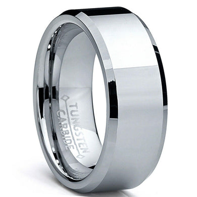 Tungsten Rings for Men Wedding Bands for Him Womens Wedding Bands for Her 8mm Sizes 5-15 High Polish Tungsten Carbide Ring 8mm - Jewelry Store by Erik Rayo