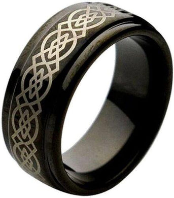 Mens Wedding Band Rings for Men Wedding Rings for Womens / Mens Rings Stepped Edge and Celtic Center - Jewelry Store by Erik Rayo