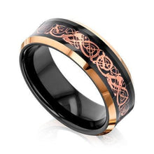 Load image into Gallery viewer, Mens Wedding Band Rings for Men Wedding Rings for Womens / Mens Rings Two-Tone Black &amp; Rose Gold IP Plated - Jewelry Store by Erik Rayo
