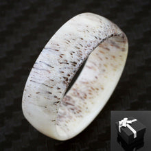 Load image into Gallery viewer, Tungsten Rings for Men Wedding Bands for Him Womens Wedding Bands for Her 8mm Unique Genuine Deer Antler Wedding Band - Jewelry Store by Erik Rayo
