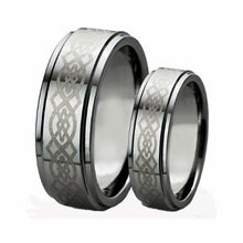 Load image into Gallery viewer, Tungsten Rings for Men Wedding Bands for Him Womens Wedding Bands for Her Set of 2 8mm Celtic Knot Design - Jewelry Store by Erik Rayo
