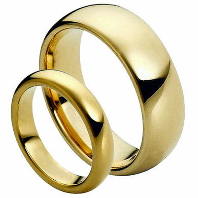 Mens Wedding Band Rings for Men Wedding Rings for Womens / Mens Rings Set of 2 8mm Gold Plated Dome - Jewelry Store by Erik Rayo