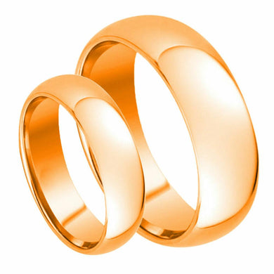 Mens Wedding Band Rings for Men Wedding Rings for Womens / Mens Rings Set of 2 8mm Rose Gold Plated Dome - Jewelry Store by Erik Rayo