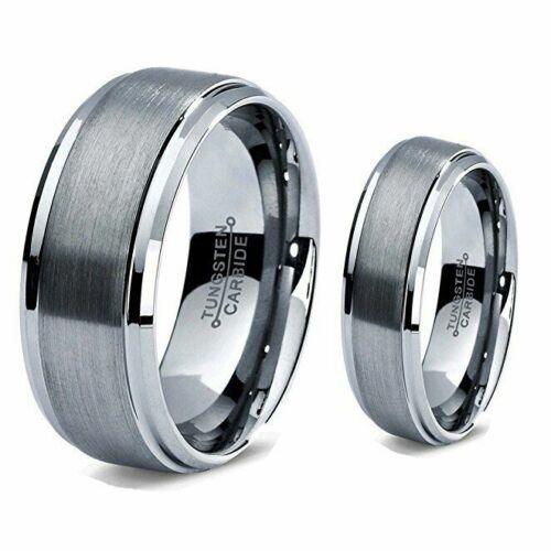 Tungsten Rings for Men Wedding Bands for Him Womens Wedding Bands for Her Set of 2 8mm Yellow Gold Tone IP Crosses - ErikRayo.com