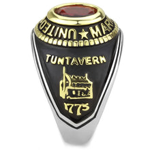 Load image into Gallery viewer, US Marines Ring for Men Women Unisex Stainless Steel Military Ring in Black and Gold with Red Stone Rock - Jewelry Store by Erik Rayo
