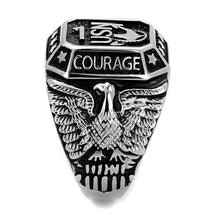 Load image into Gallery viewer, US Navy Ring Anillo Color Plata Para Hombres de Acero Inoxidable de USN Courage and Devotion - Jewelry Store by Erik Rayo
