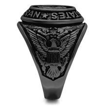 Load image into Gallery viewer, US Veterans Ring for Men and Women Unisex Stainless Steel Military Patriotic Ring in Black - ErikRayo.com
