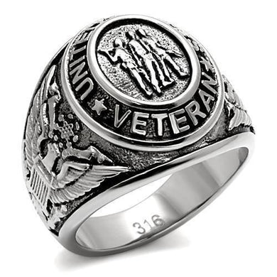 Silver Veterans Military Ring for Men and Women Unisex Stainless Steel Class Ring - Jewelry Store by Erik Rayo