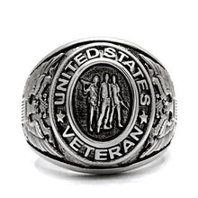 Load image into Gallery viewer, Silver Veterans Military Ring for Men and Women Unisex Stainless Steel Class Ring - Jewelry Store by Erik Rayo
