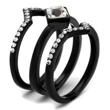 Load image into Gallery viewer, Wedding Rings for Women Engagement Cubic Zirconia Promise Ring Set for Her in Black Tone Achineam - Jewelry Store by Erik Rayo
