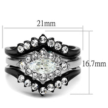 Load image into Gallery viewer, Wedding Rings for Women Engagement Cubic Zirconia Promise Ring Set for Her in Black Tone Adalia - Jewelry Store by Erik Rayo
