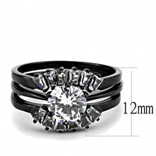 Load image into Gallery viewer, Wedding Rings for Women Engagement Cubic Zirconia Promise Ring Set for Her in Black Tone Alexandria - Jewelry Store by Erik Rayo
