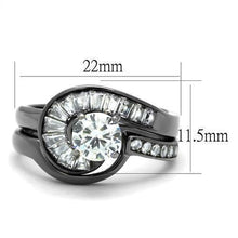 Load image into Gallery viewer, Wedding Rings for Women Engagement Cubic Zirconia Promise Ring Set for Her in Black Tone Dinah - Jewelry Store by Erik Rayo
