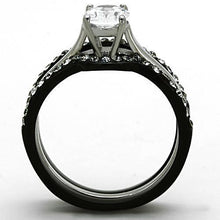Load image into Gallery viewer, Wedding Rings for Women Engagement Cubic Zirconia Promise Ring Set for Her in Black Tone Ferentino - Jewelry Store by Erik Rayo
