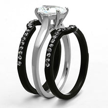 Load image into Gallery viewer, Wedding Rings for Women Engagement Cubic Zirconia Promise Ring Set for Her in Black Tone Ferentino - Jewelry Store by Erik Rayo
