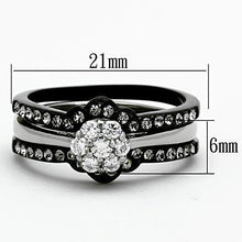 Load image into Gallery viewer, Wedding Rings for Women Engagement Cubic Zirconia Promise Ring Set for Her in Black Tone Frascati - Jewelry Store by Erik Rayo
