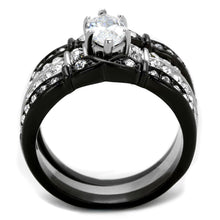Load image into Gallery viewer, Wedding Rings for Women Engagement Cubic Zirconia Promise Ring Set for Her in Black Tone Leah - Jewelry Store by Erik Rayo
