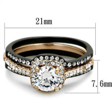 Load image into Gallery viewer, Wedding Rings for Women Engagement Cubic Zirconia Promise Ring Set for Her in Black Tone Lisa - Jewelry Store by Erik Rayo
