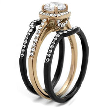 Load image into Gallery viewer, Wedding Rings for Women Engagement Cubic Zirconia Promise Ring Set for Her in Black Tone Lisa - Jewelry Store by Erik Rayo
