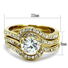 Load image into Gallery viewer, Wedding Rings for Women Engagement Cubic Zirconia Promise Ring Set for Her in Gold Tone 316L Stainless Steel Ring Avezzano - Jewelry Store by Erik Rayo
