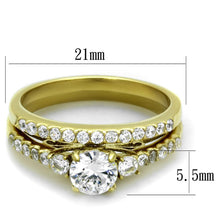 Load image into Gallery viewer, Wedding Rings for Women Engagement Cubic Zirconia Promise Ring Set for Her in Gold Tone 316L Stainless Steel Ring Reggio Bono - Jewelry Store by Erik Rayo
