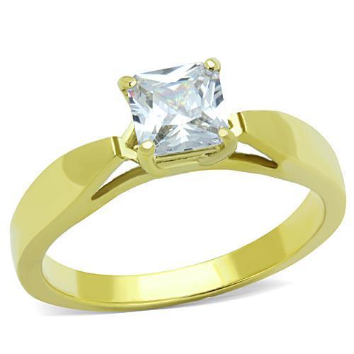 Wedding Rings for Women Engagement Cubic Zirconia Promise Ring Set for Her in Gold Tone Acero Inoxidable Ahlai - Jewelry Store by Erik Rayo