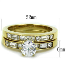 Load image into Gallery viewer, Wedding Rings for Women Engagement Cubic Zirconia Promise Ring Set for Her in Gold Tone Lugo - Jewelry Store by Erik Rayo
