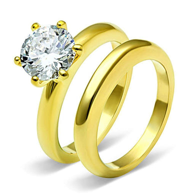 Wedding Rings for Women Engagement Cubic Zirconia Promise Ring Set for Her in Gold Tone Ruth - Jewelry Store by Erik Rayo