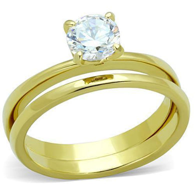 Wedding Rings for Women Engagement Cubic Zirconia Promise Ring Set for Her in Gold Tone Sarah - Jewelry Store by Erik Rayo