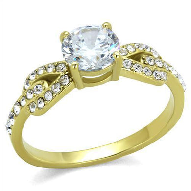 Wedding Rings for Women Engagement Cubic Zirconia Promise Ring Set for Her in Gold Tone Venosa - ErikRayo.com