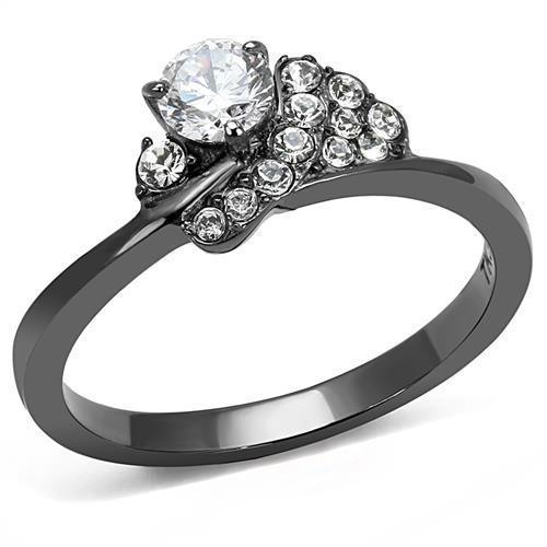 Wedding Rings for Women Engagement Cubic Zirconia Promise Ring Set for Her in Light Black Tone Zariah - ErikRayo.com