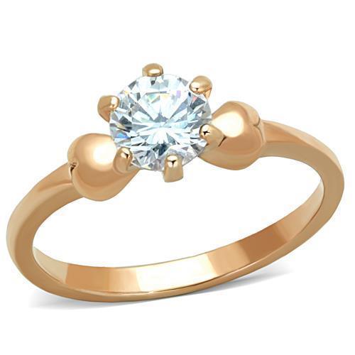 Wedding Rings for Women Engagement Cubic Zirconia Promise Ring Set for Her in Rose Gold Tone Alatri - Jewelry Store by Erik Rayo
