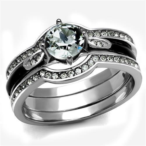 Wedding Rings for Women Engagement Cubic Zirconia Promise Ring Set for Her in Silver Tone Italy - Jewelry Store by Erik Rayo