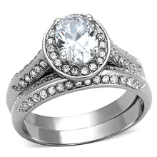 Load image into Gallery viewer, Wedding Rings for Women Engagement Cubic Zirconia Promise Ring Set for Her in Silver Tone Luanda - Jewelry Store by Erik Rayo
