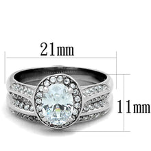 Load image into Gallery viewer, Wedding Rings for Women Engagement Cubic Zirconia Promise Ring Set for Her in Silver Tone Luanda - Jewelry Store by Erik Rayo
